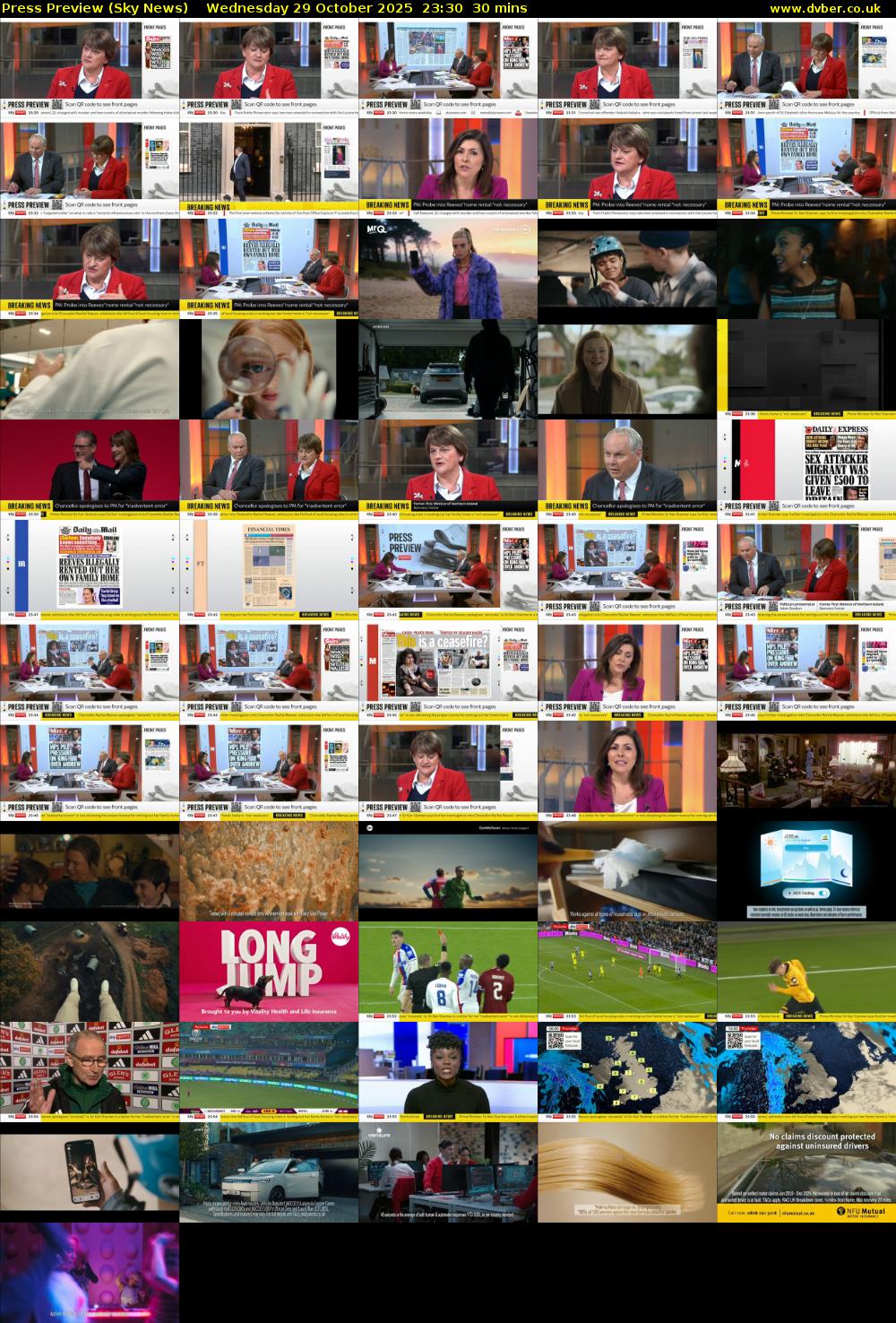 Press Preview (Sky News) Wednesday 29 October 2025 23:30 - 00:00