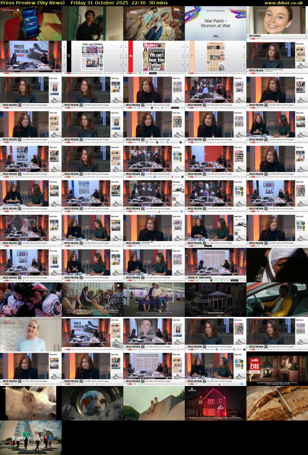 Press Preview (Sky News) Friday 31 October 2025 22:30 - 23:00