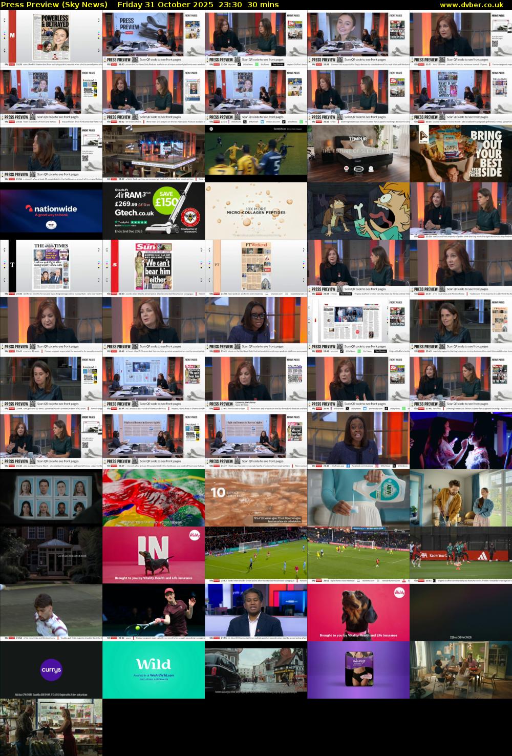 Press Preview (Sky News) Friday 31 October 2025 23:30 - 00:00