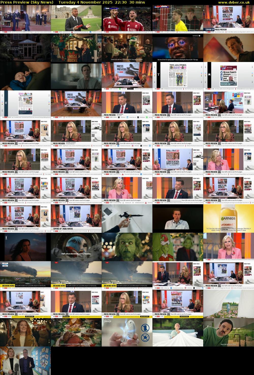 Press Preview (Sky News) Tuesday 4 November 2025 22:30 - 23:00