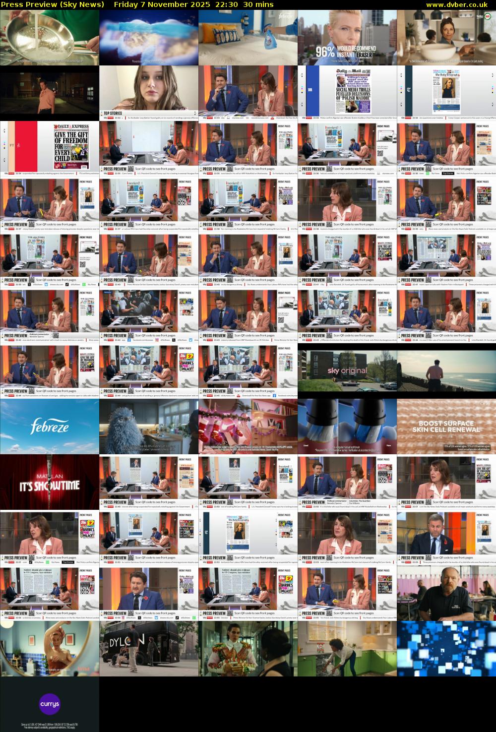 Press Preview (Sky News) Friday 7 November 2025 22:30 - 23:00