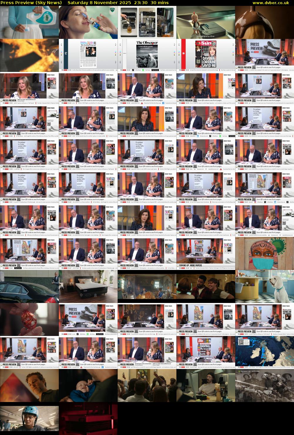 Press Preview (Sky News) Saturday 8 November 2025 23:30 - 00:00