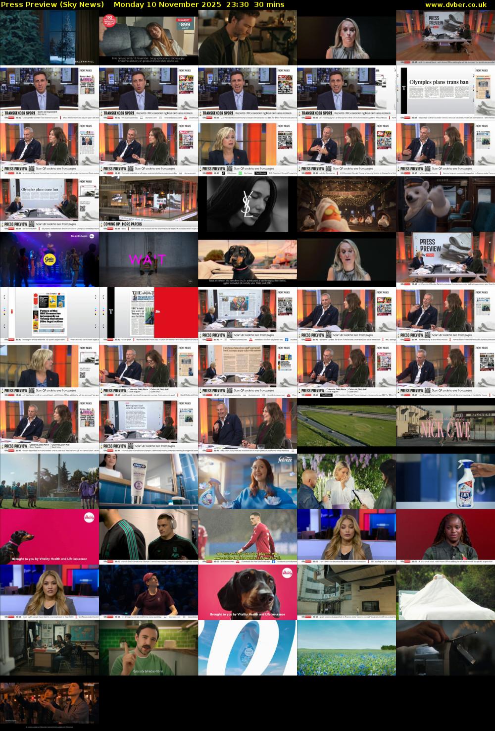 Press Preview (Sky News) Monday 10 November 2025 23:30 - 00:00