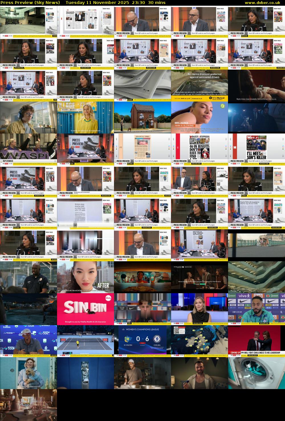 Press Preview (Sky News) Tuesday 11 November 2025 23:30 - 00:00
