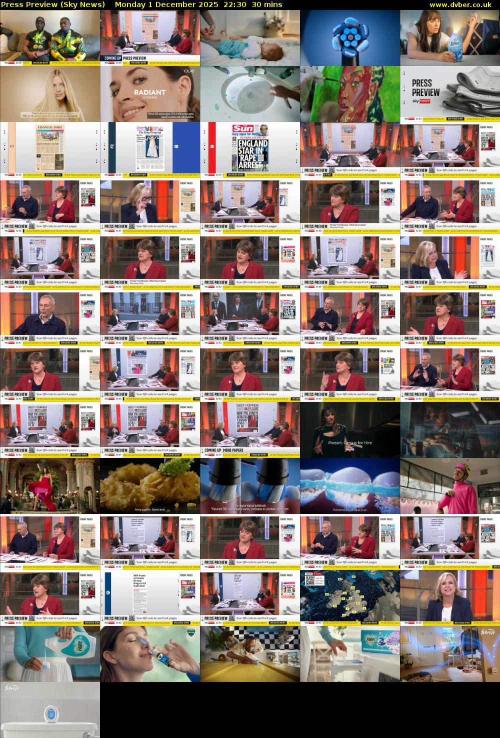 Press Preview (Sky News) Monday 1 December 2025 22:30 - 23:00