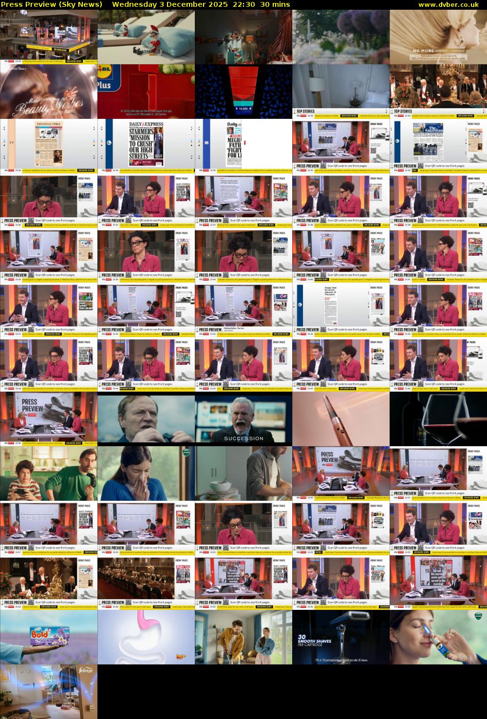 Press Preview (Sky News) Wednesday 3 December 2025 22:30 - 23:00