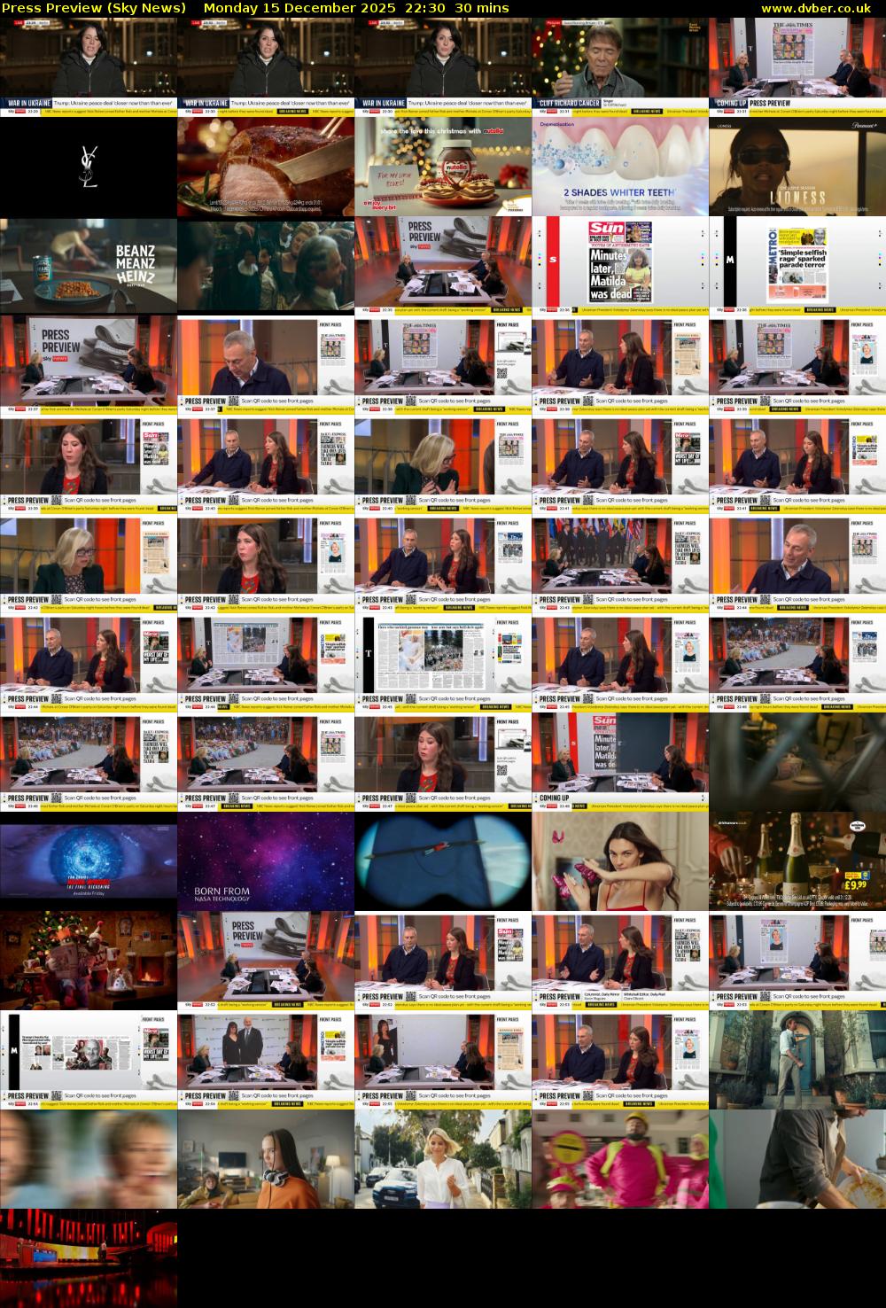 Press Preview (Sky News) Monday 15 December 2025 22:30 - 23:00