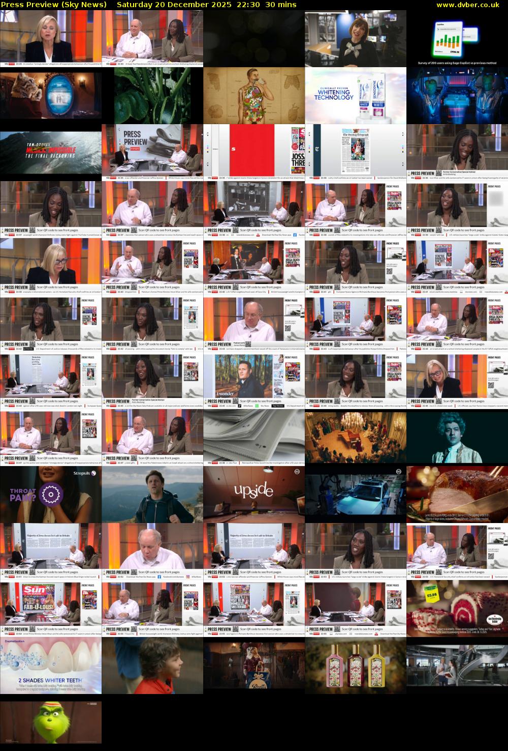 Press Preview (Sky News) Saturday 20 December 2025 22:30 - 23:00