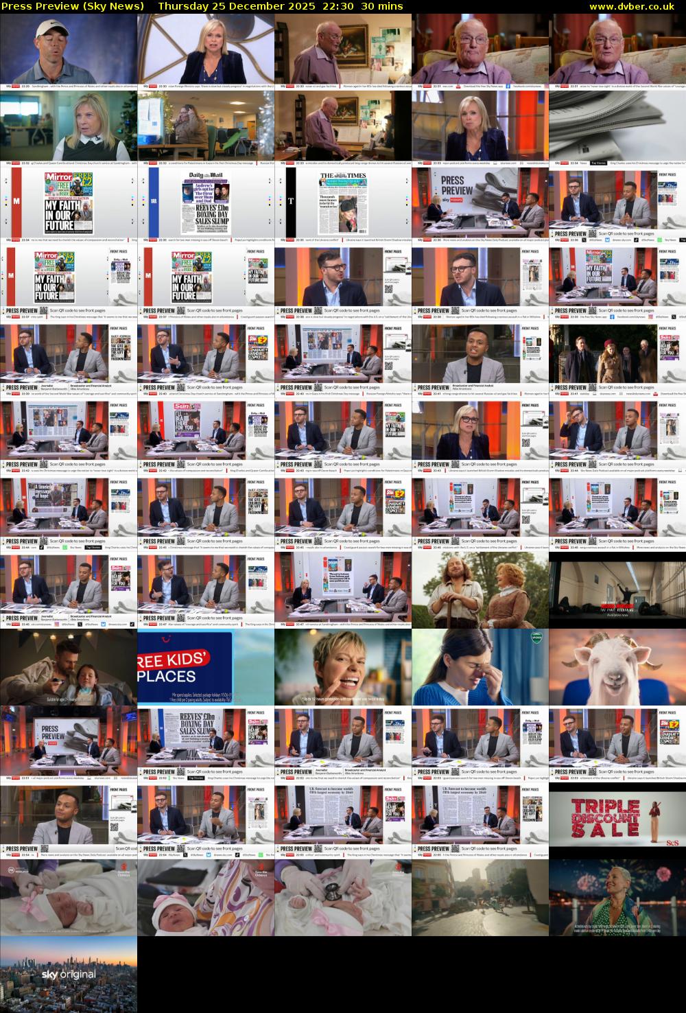Press Preview (Sky News) Thursday 25 December 2025 22:30 - 23:00
