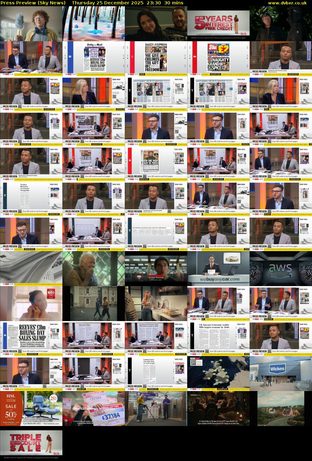 Press Preview (Sky News) Thursday 25 December 2025 23:30 - 00:00
