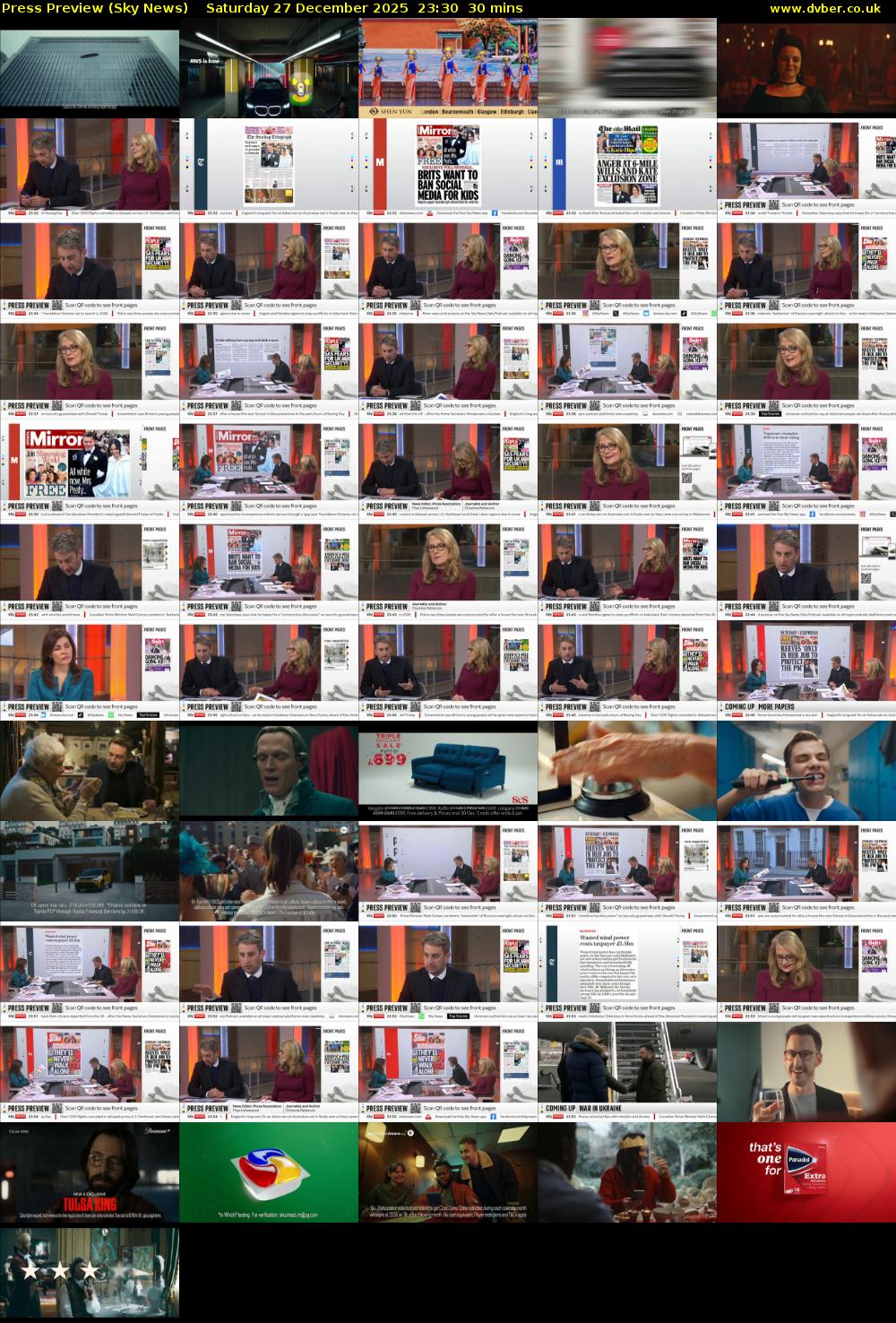 Press Preview (Sky News) Saturday 27 December 2025 23:30 - 00:00