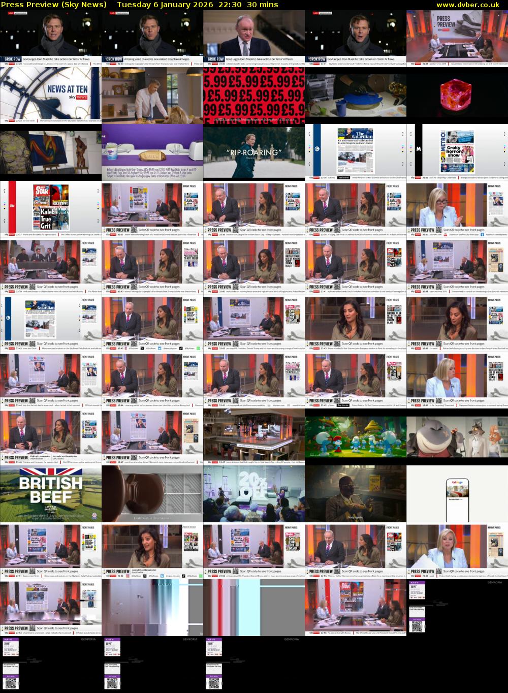 Press Preview (Sky News) Tuesday 6 January 2026 22:30 - 23:00