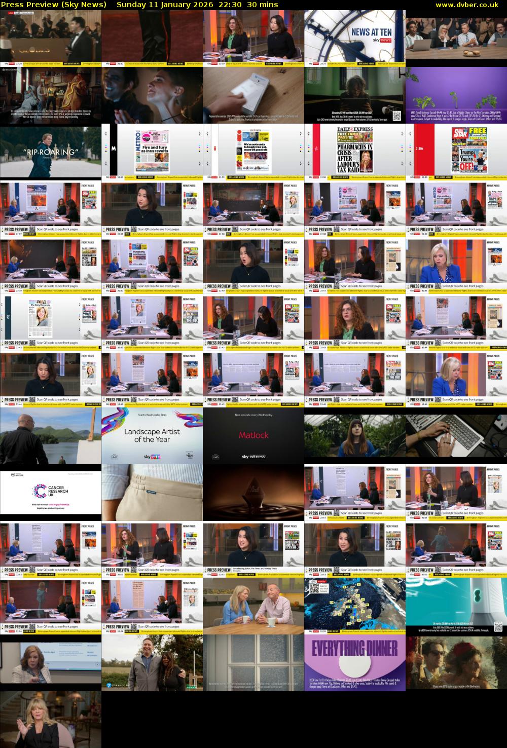 Press Preview (Sky News) Sunday 11 January 2026 22:30 - 23:00