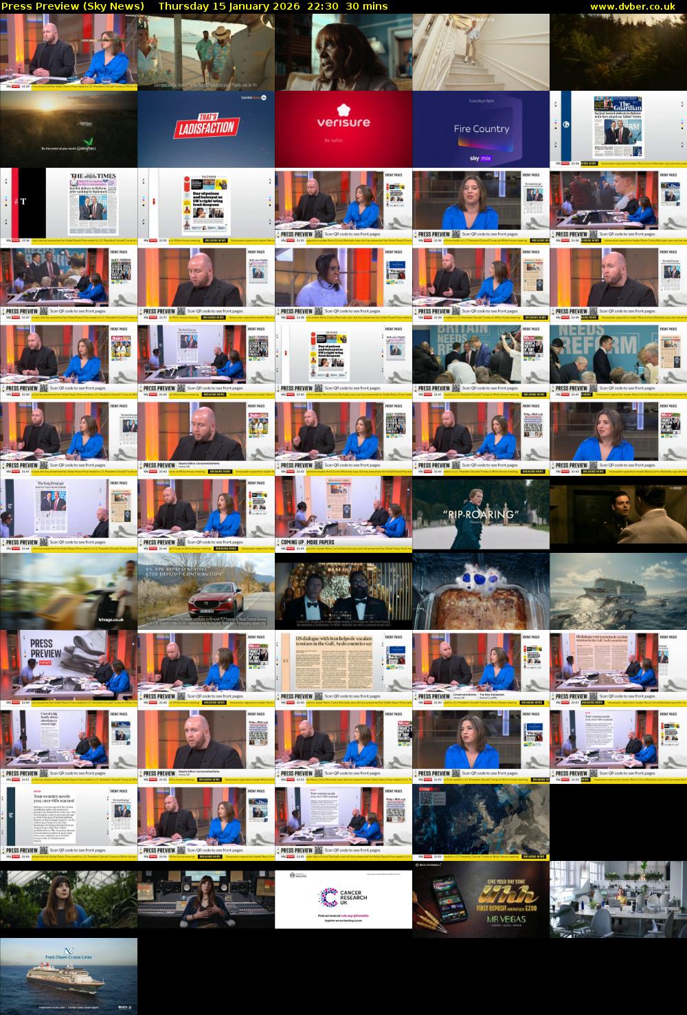 Press Preview (Sky News) Thursday 15 January 2026 22:30 - 23:00