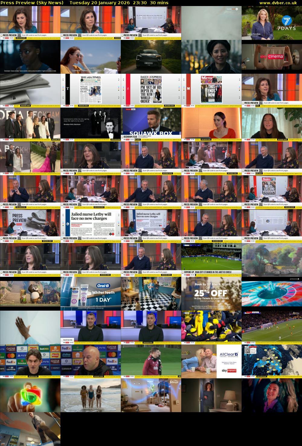 Press Preview (Sky News) Tuesday 20 January 2026 23:30 - 00:00