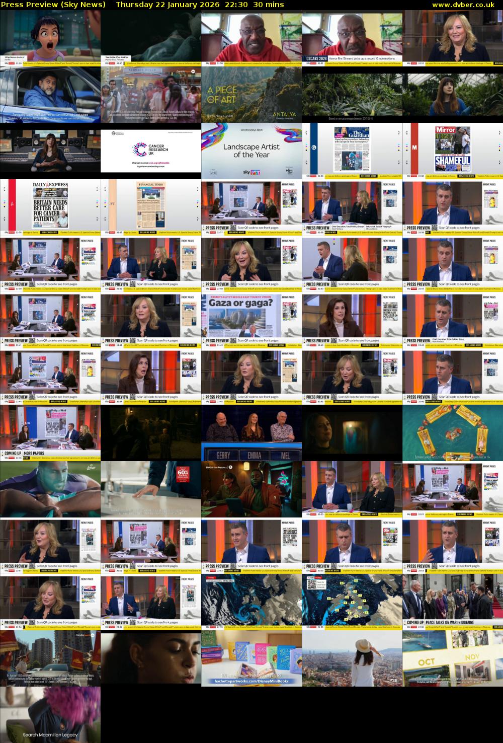 Press Preview (Sky News) Thursday 22 January 2026 22:30 - 23:00