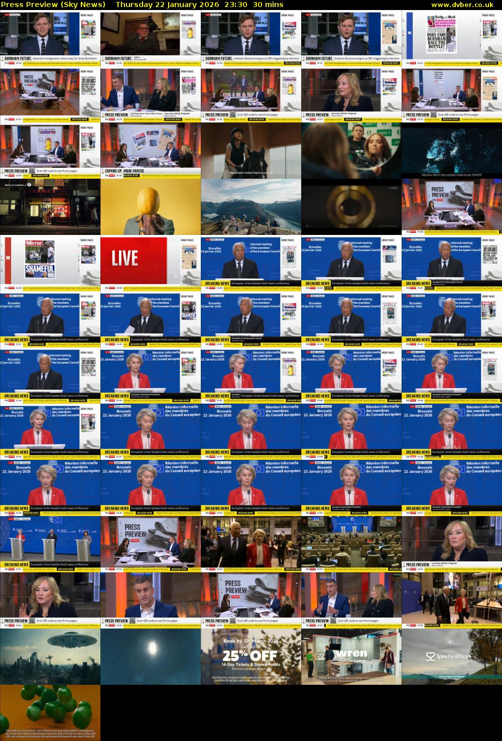 Press Preview (Sky News) Thursday 22 January 2026 23:30 - 00:00