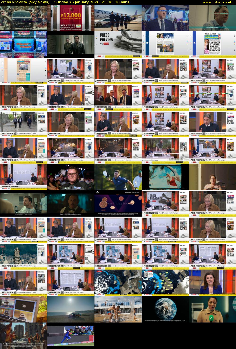 Press Preview (Sky News) Sunday 25 January 2026 23:30 - 00:00