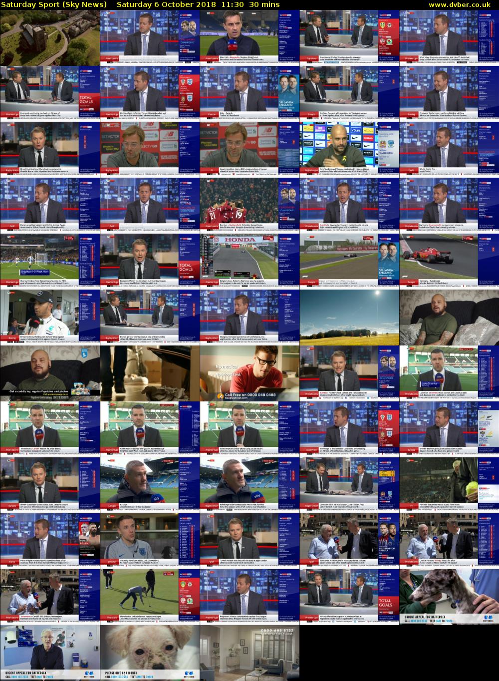 Saturday Sport (Sky News) Saturday 6 October 2018 11:30 - 12:00