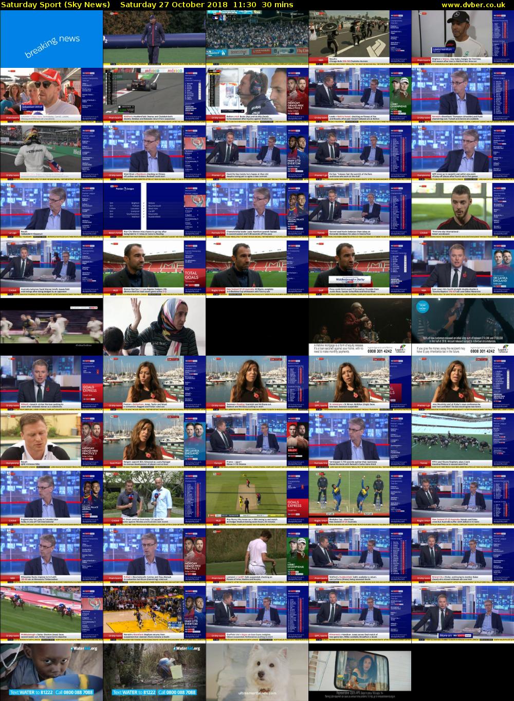 Saturday Sport (Sky News) Saturday 27 October 2018 11:30 - 12:00