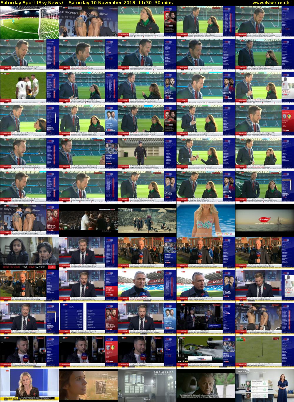 Saturday Sport (Sky News) Saturday 10 November 2018 11:30 - 12:00