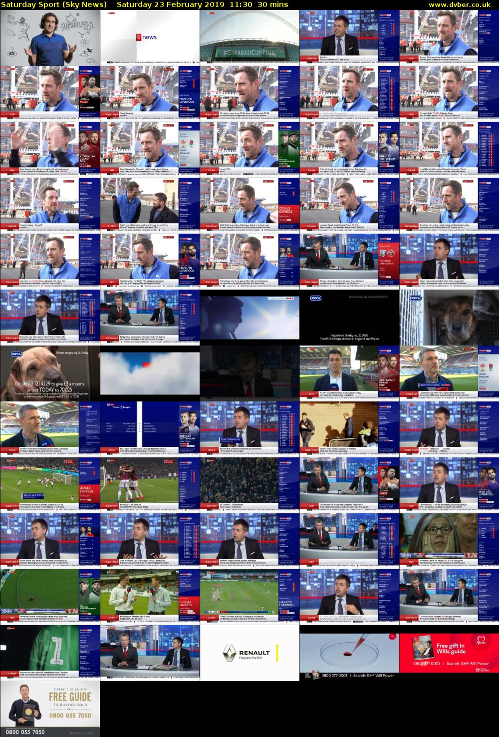 Saturday Sport (Sky News) Saturday 23 February 2019 11:30 - 12:00