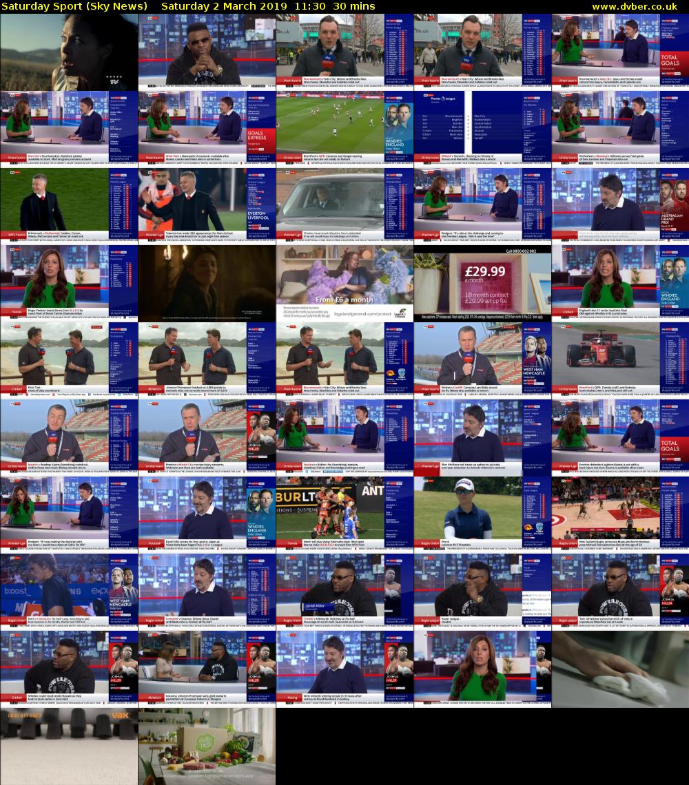 Saturday Sport (Sky News) Saturday 2 March 2019 11:30 - 12:00