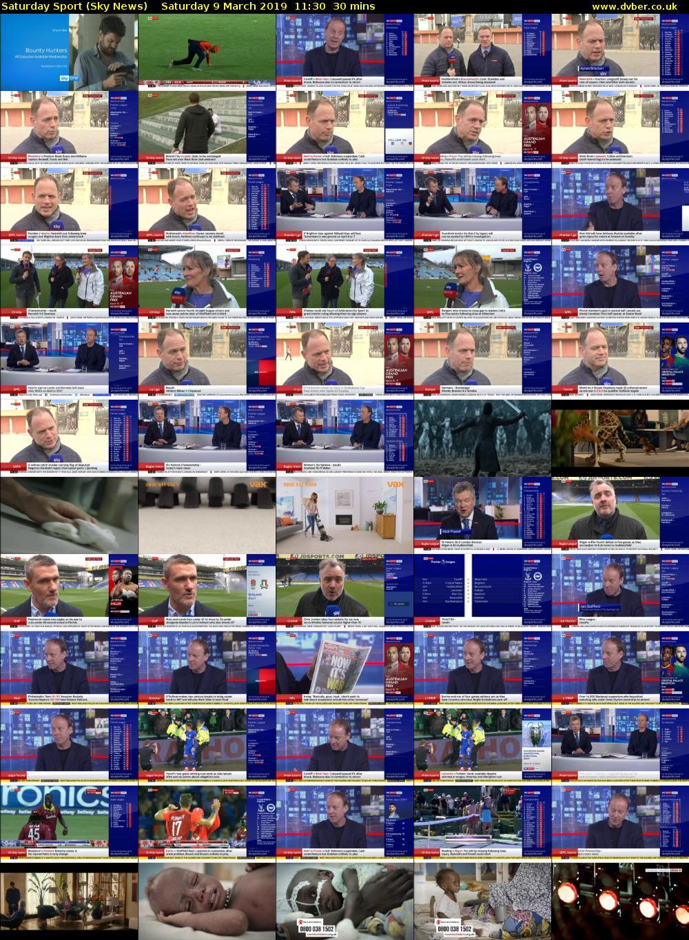 Saturday Sport (Sky News) Saturday 9 March 2019 11:30 - 12:00