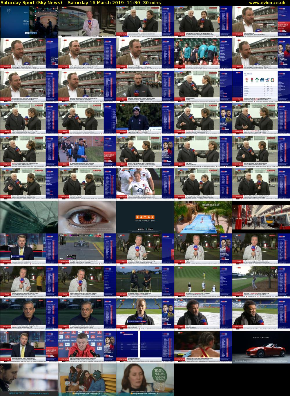 Saturday Sport (Sky News) Saturday 16 March 2019 11:30 - 12:00