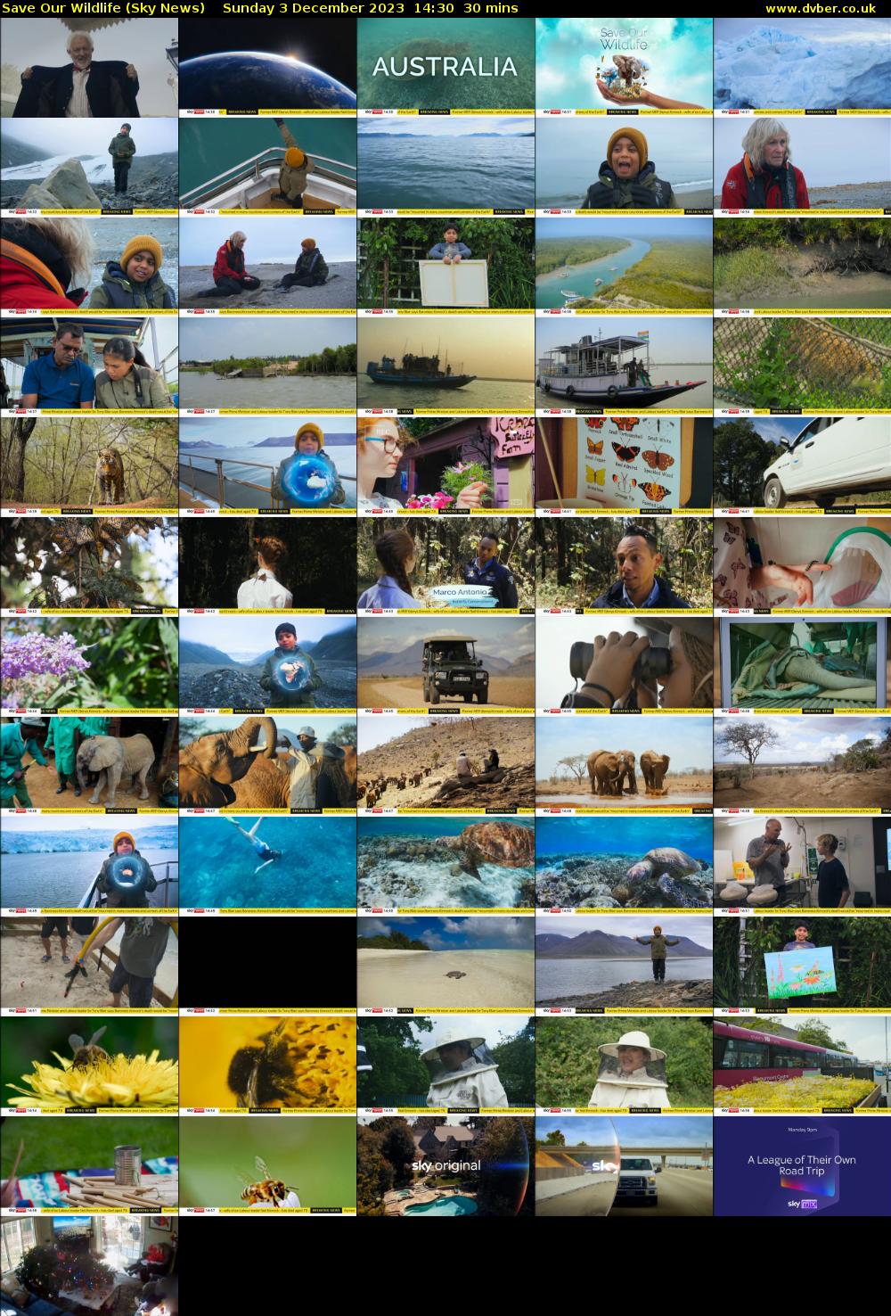 Save Our Wildlife (Sky News) Sunday 3 December 2023 14:30 - 15:00