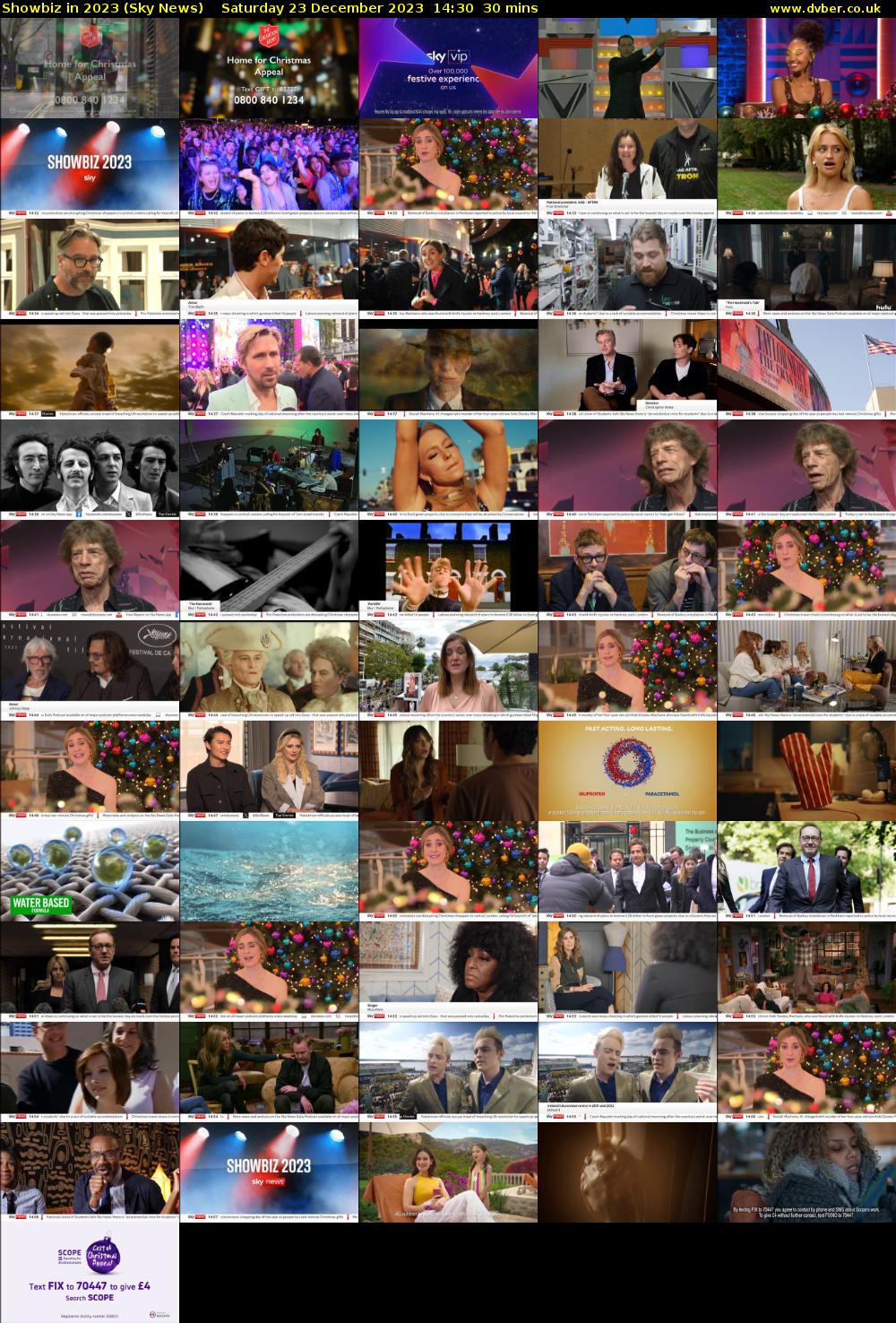 Showbiz in 2023 (Sky News) Saturday 23 December 2023 14:30 - 15:00
