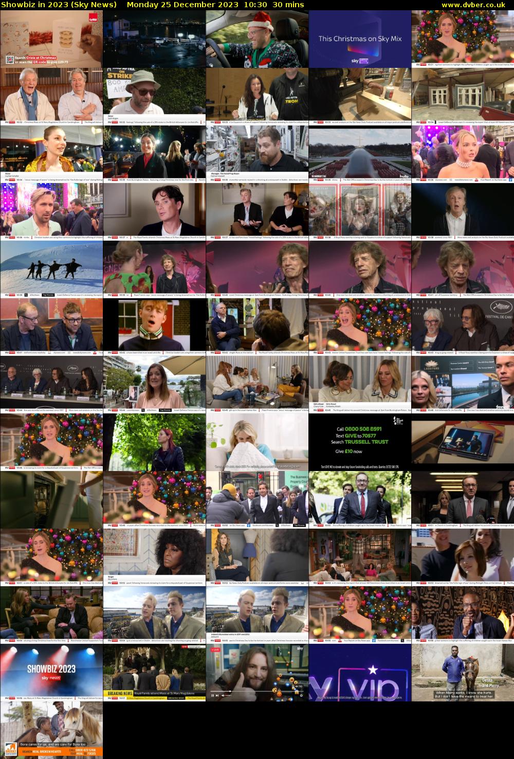Showbiz in 2023 (Sky News) Monday 25 December 2023 10:30 - 11:00