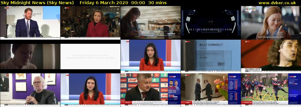 Sky Midnight News (Sky News) Friday 6 March 2020 00:00 - 00:30