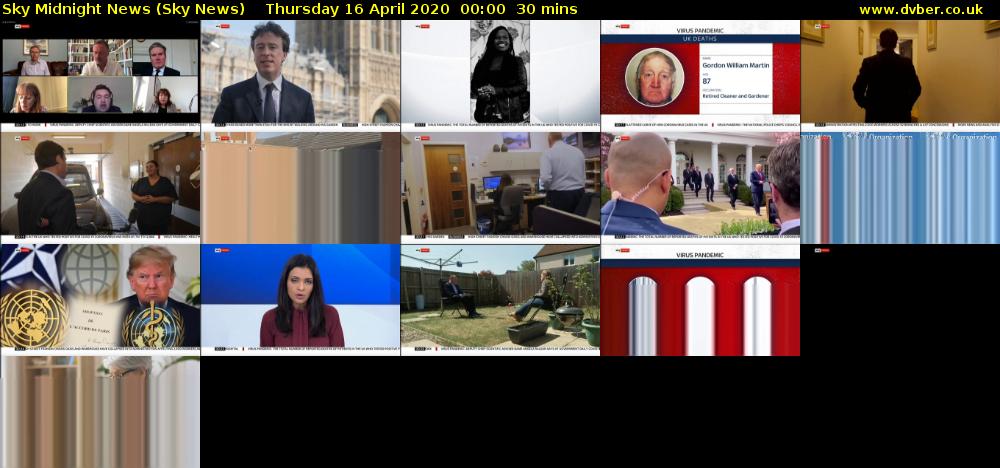 Sky Midnight News (Sky News) Thursday 16 April 2020 00:00 - 00:30