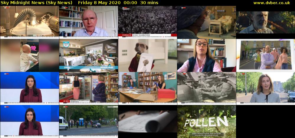 Sky Midnight News (Sky News) Friday 8 May 2020 00:00 - 00:30