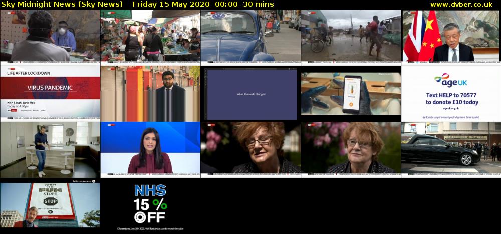 Sky Midnight News (Sky News) Friday 15 May 2020 00:00 - 00:30