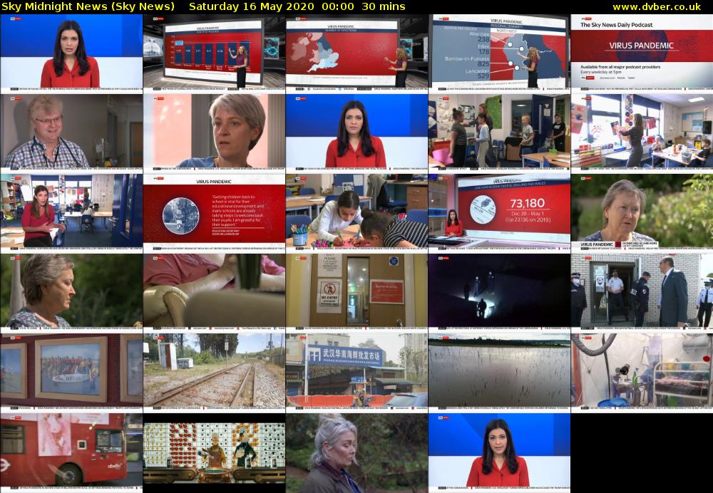 Sky Midnight News (Sky News) Saturday 16 May 2020 00:00 - 00:30