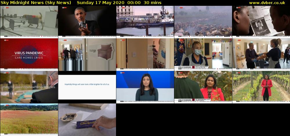 Sky Midnight News (Sky News) Sunday 17 May 2020 00:00 - 00:30