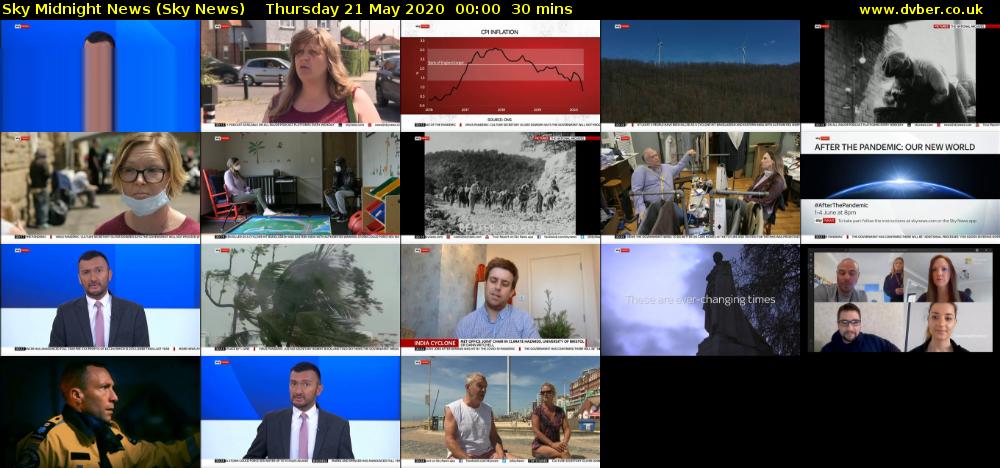 Sky Midnight News (Sky News) Thursday 21 May 2020 00:00 - 00:30