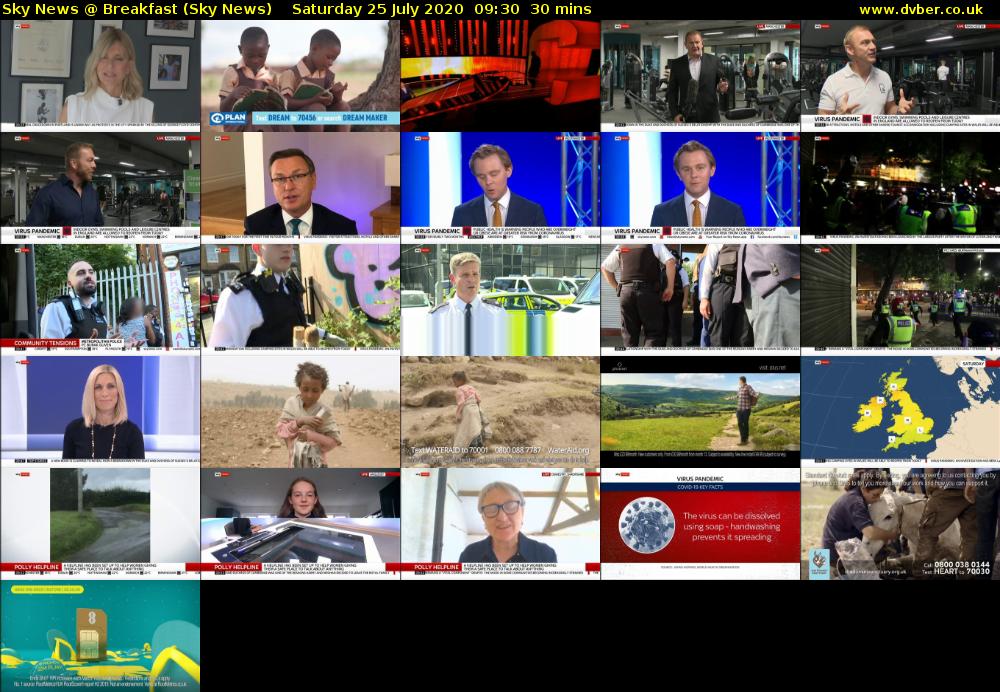 Sky News @ Breakfast (Sky News) Saturday 25 July 2020 09:30 - 10:00