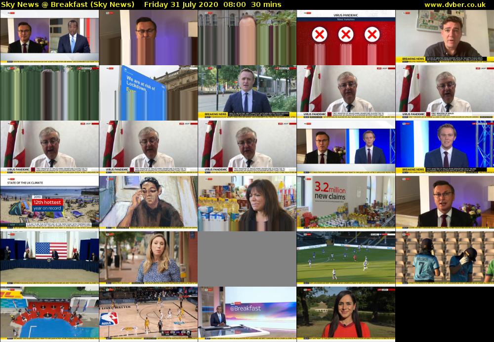 Sky News @ Breakfast (Sky News) Friday 31 July 2020 08:00 - 08:30