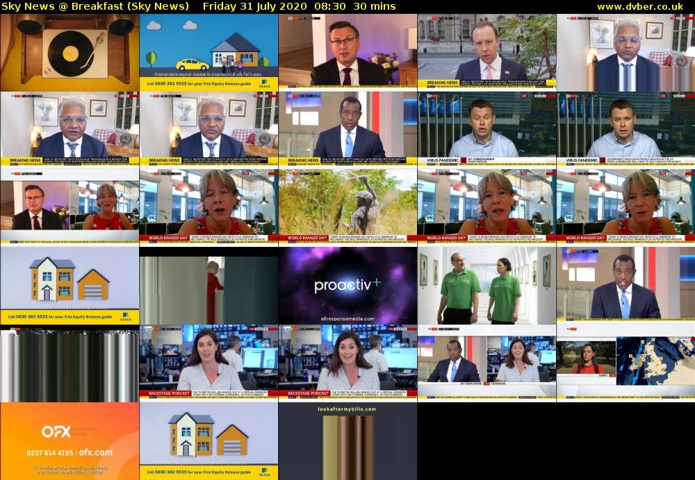 Sky News @ Breakfast (Sky News) Friday 31 July 2020 08:30 - 09:00