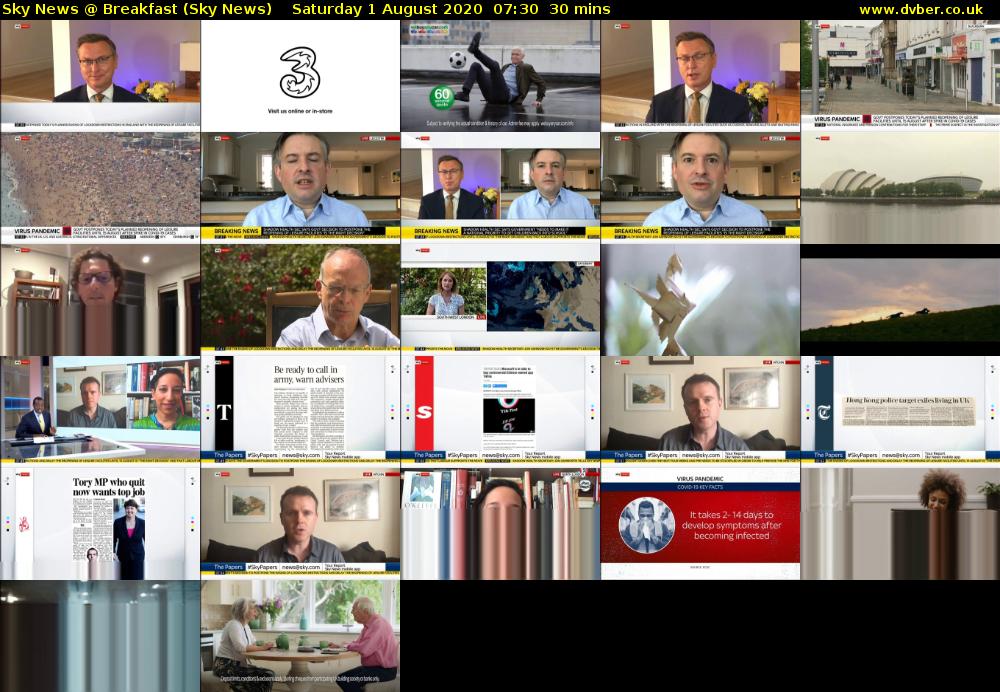 Sky News @ Breakfast (Sky News) Saturday 1 August 2020 07:30 - 08:00