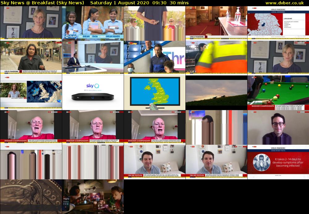 Sky News @ Breakfast (Sky News) Saturday 1 August 2020 09:30 - 10:00