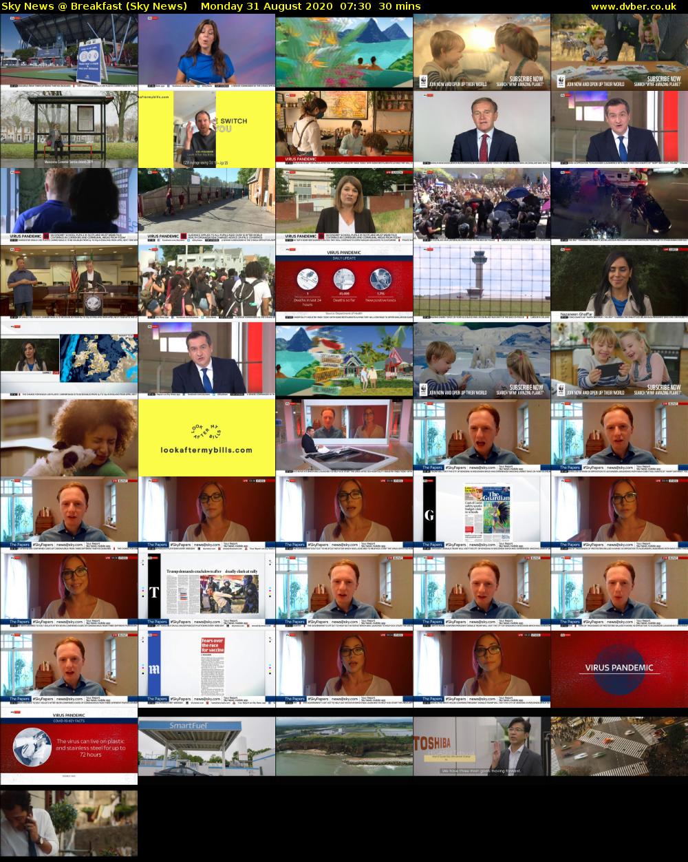 Sky News @ Breakfast (Sky News) Monday 31 August 2020 07:30 - 08:00