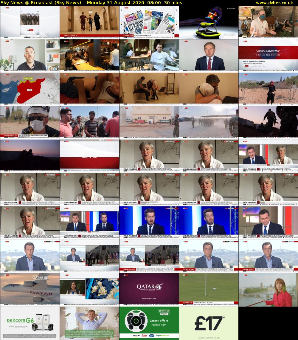 Sky News @ Breakfast (Sky News) Monday 31 August 2020 08:00 - 08:30