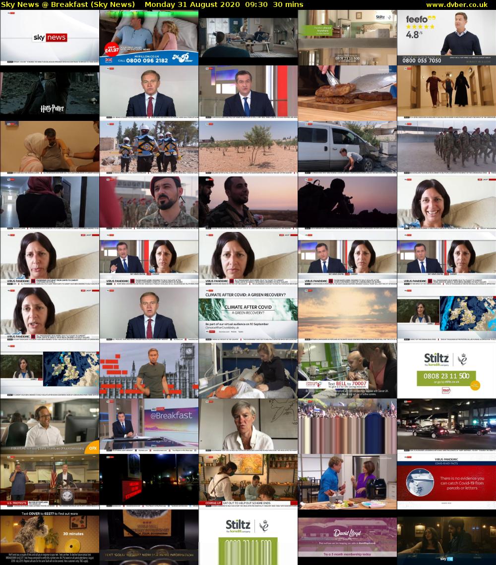 Sky News @ Breakfast (Sky News) Monday 31 August 2020 09:30 - 10:00