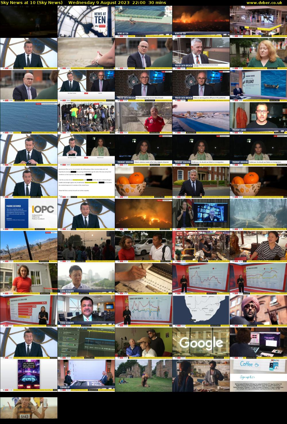Sky News At 10 (Sky News) Wednesday 9 August 2023 22:00 - 22:30