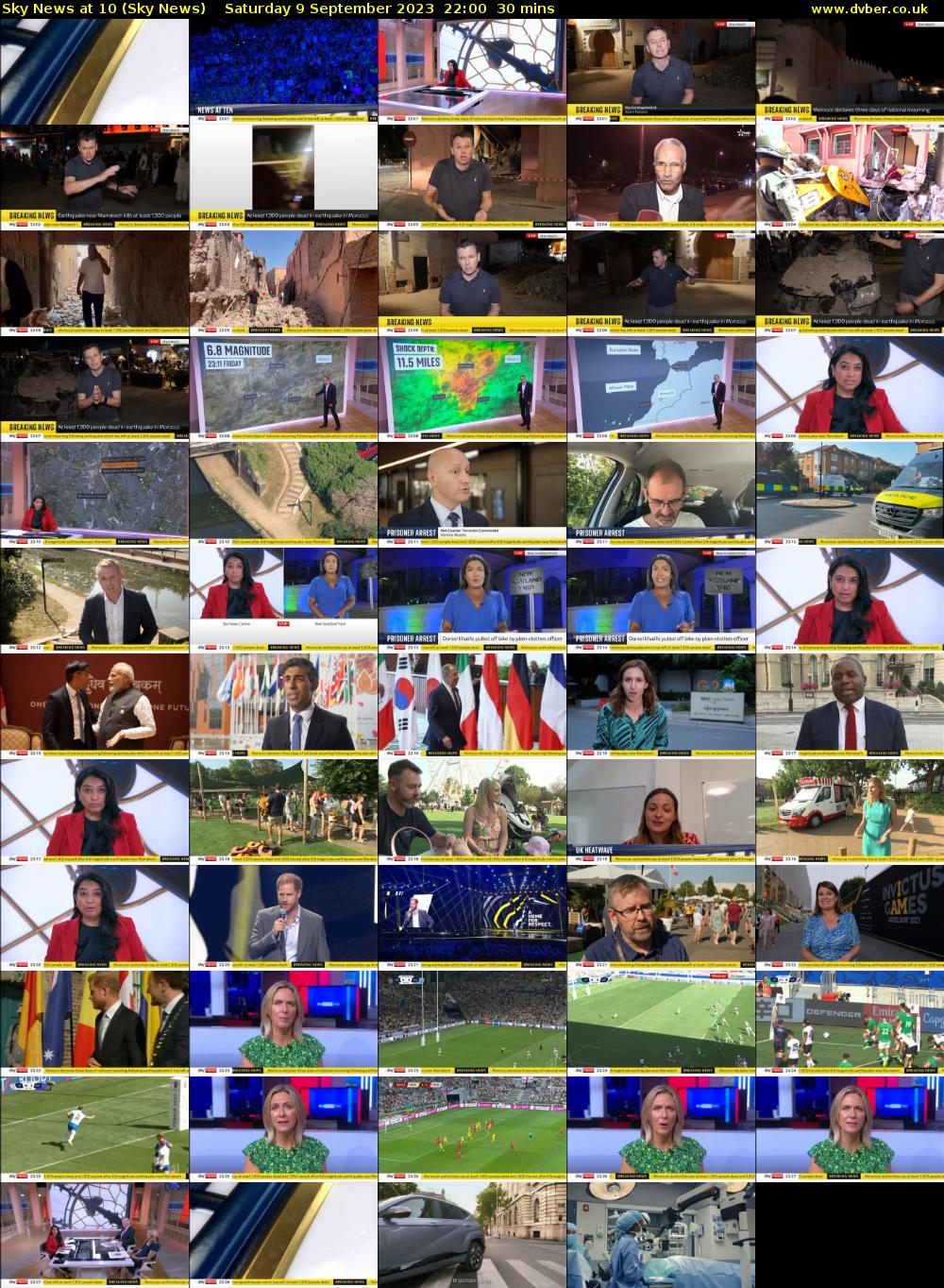 Sky News At 10 (Sky News) Saturday 9 September 2023 22:00 - 22:30