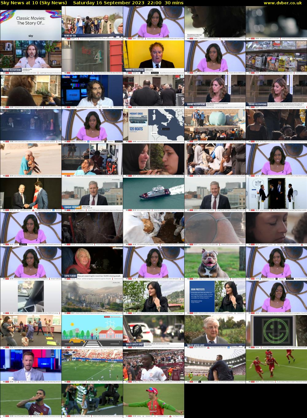 Sky News At 10 (Sky News) Saturday 16 September 2023 22:00 - 22:30
